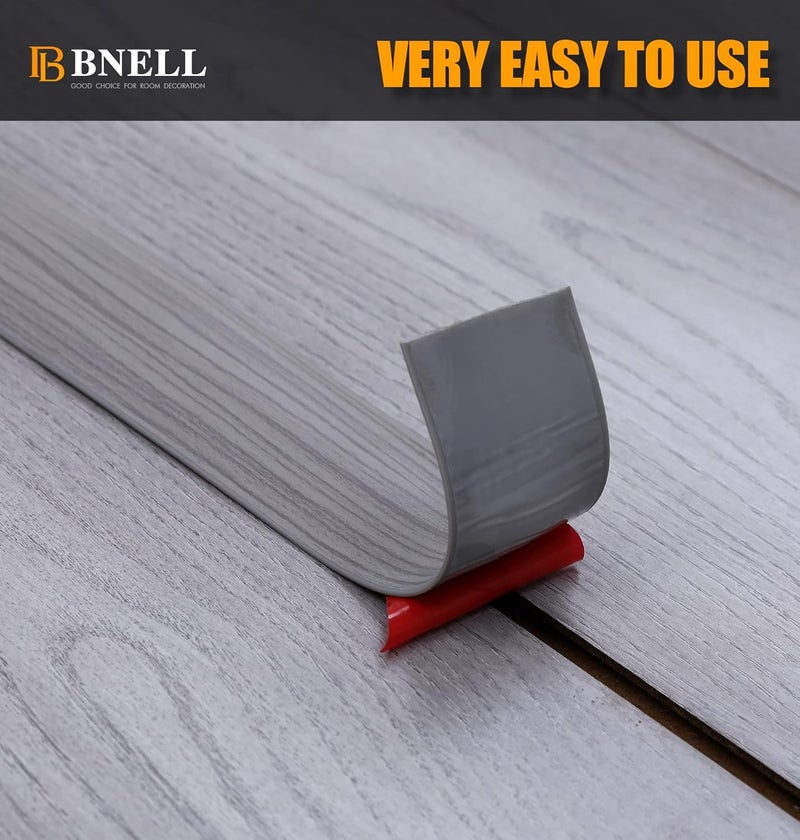 bnell Floor Transition Strip Self Adhesive Vinyl Laminate Floor Cover Strip 3" Flat Divider for Joining Gaps and Doorway Transitions (10Ft, 7.6cm, Ash Wood Grain) - Image 2